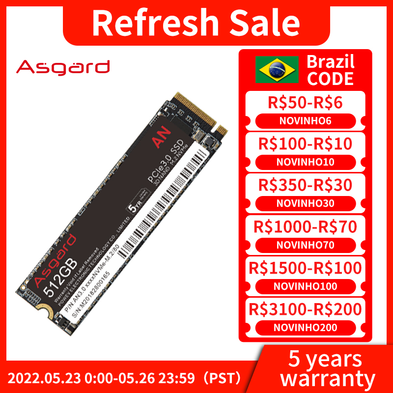 Asgard AN3.0 M.2 SSD PCIe3.0 NVME 512GB 1 테라바이트 솔리드 스테이트 드라이브 2280 내장 하드 디스크 HDD 노트북
